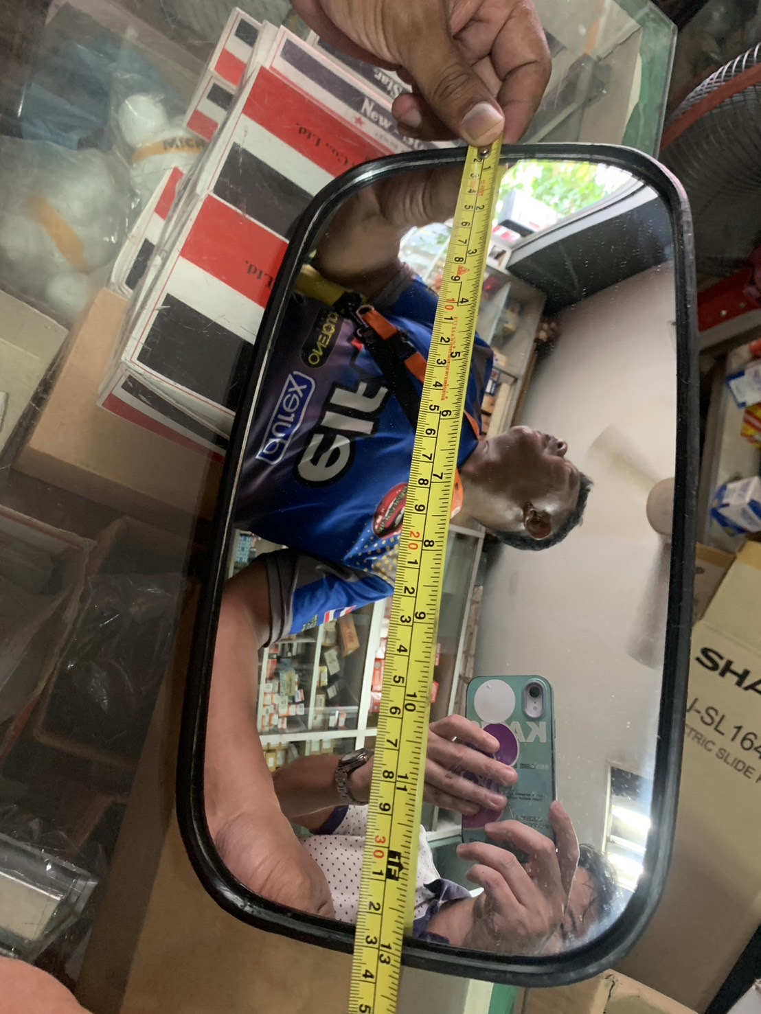 กระจกมองข้าง ISUZU KS21 KS22 ดำตรง