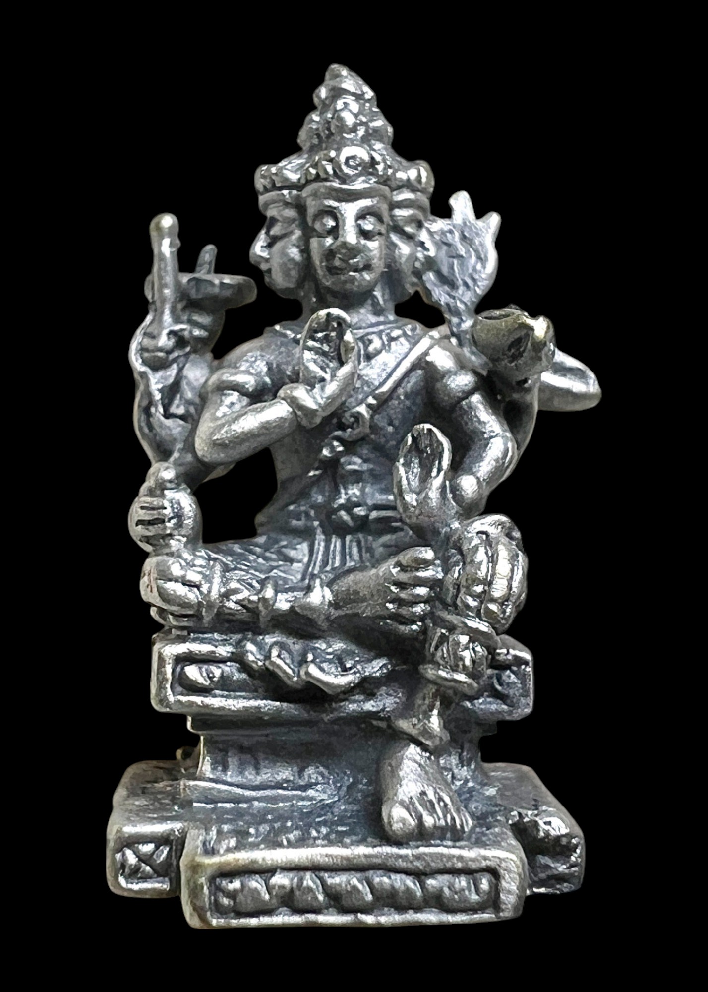พระพรหม ลอยองค์ (พิมพ์เล็ก, ชุบซาติน) Brahma statue. (Small size, Satin plated) SKU-01847