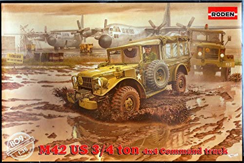 โมเดลรถบรรทุก Roden ขนาด 1/35 RO809 M-42 US3/4 TON 4X4 COMMAND TRUCK