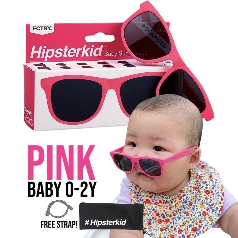 Hipsterkid Pink Sunglasses Age 0-2 แว่นกันแดดเด็กสีชมพู (Logo-H)