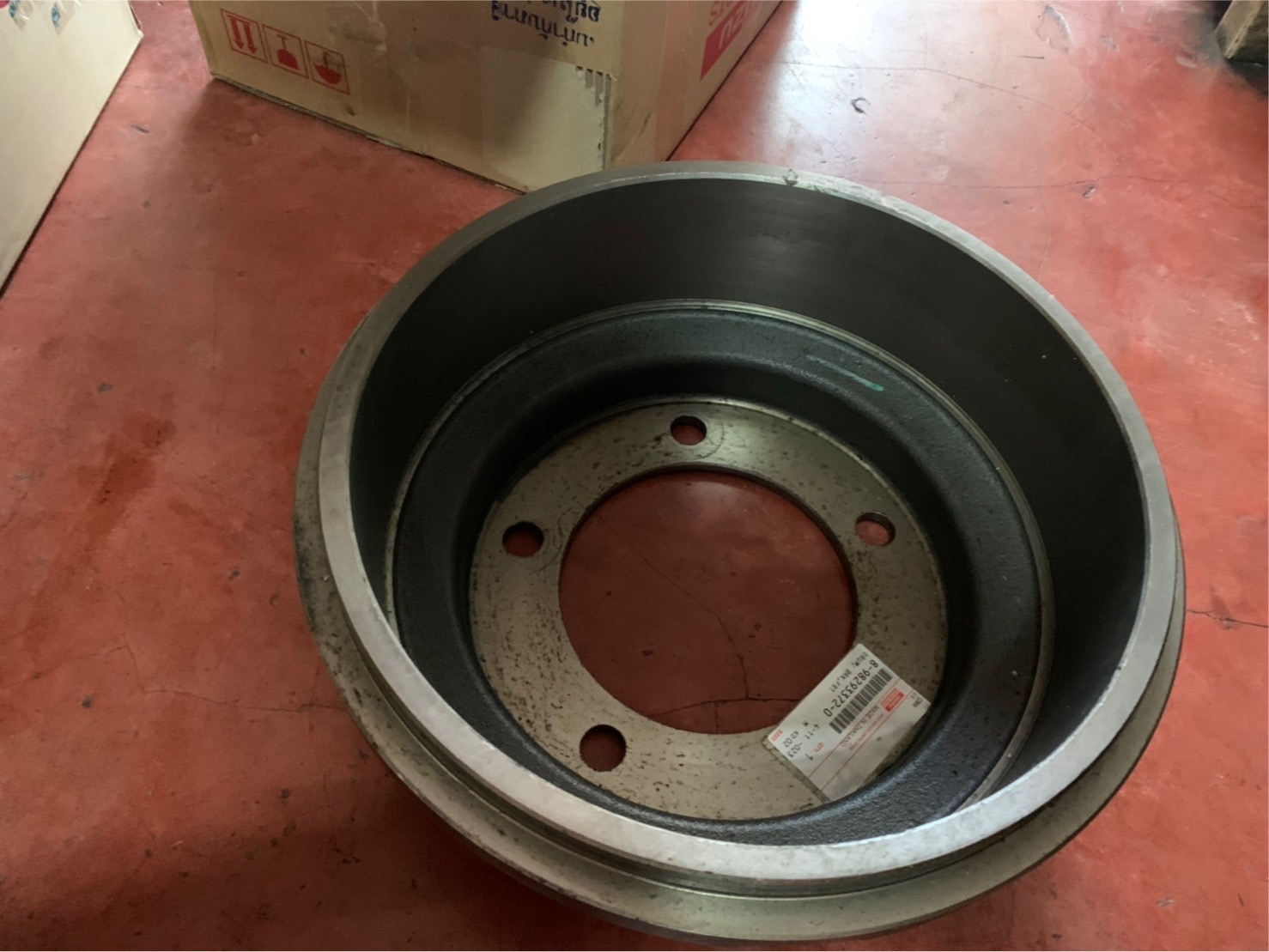 จานเบรคหน้า ISUZU NMR 130 แท้ 5 รู