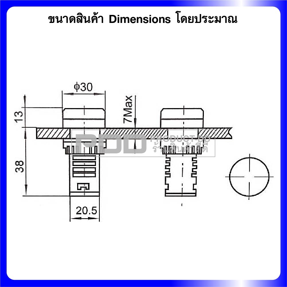 AD16-22DS 24V 22 mm ไพล็อตแลมป์ Pilot Lamp ไฟตู้คอนโทรล สีส้ม