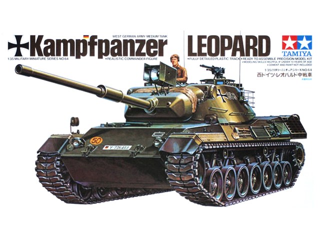โมเดลรถถังทามิย่า ขนาด 1/35 Tamiya TA35064 German Leopard Med Tank Kit