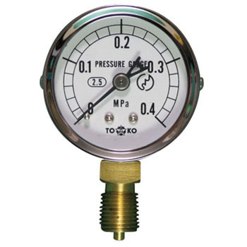 Common pressure gauge A type Φ 50 : TOKO : AT1/4G 50x 0.4 MPa