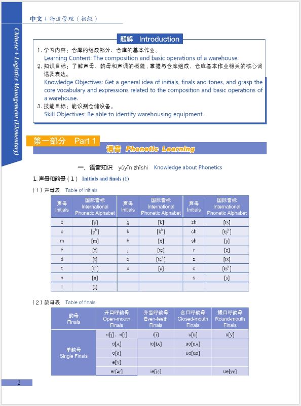 แบบเรียนภาษาจีนโลจิสติกส์ Chinese + Logistics Management (ระดับพื้นฐาน) 中文+物流管理（初级） Chinese + Logistics Management Textbook (Elementary)