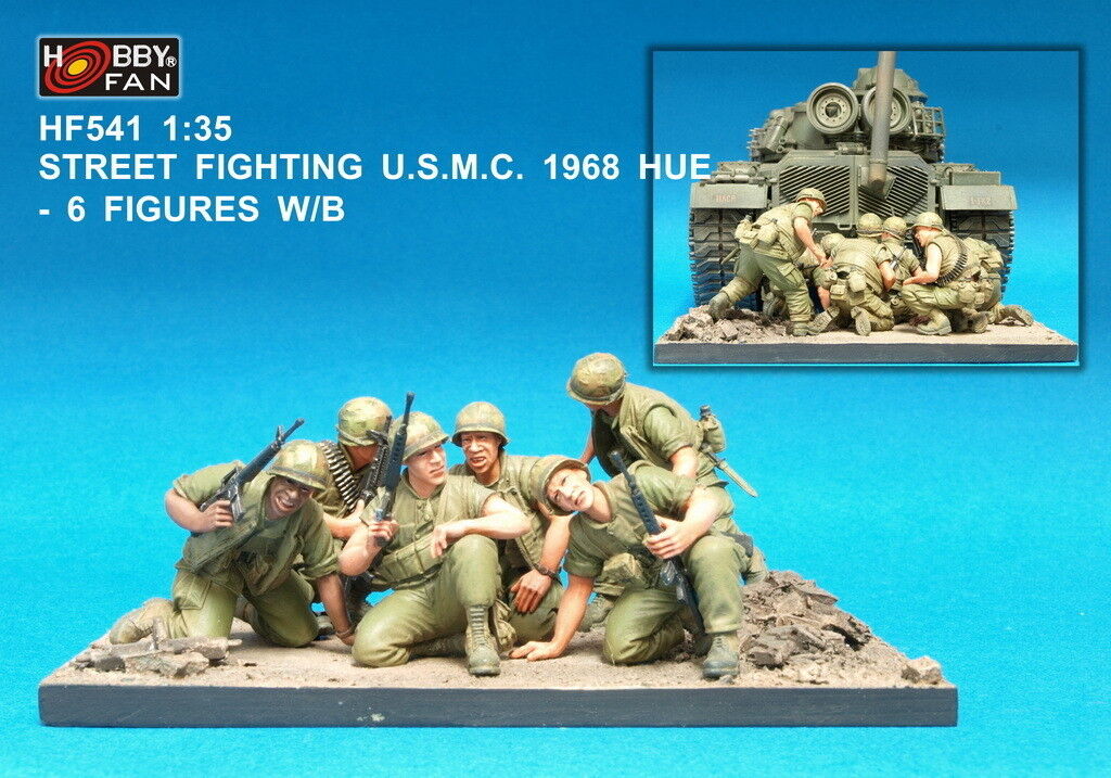 โมเดลฟิกเกอร์ทหารพร้อมฐาน AFV ขนาด 1/35 HF541 STREET FIGHTING U.S.M.C 1968