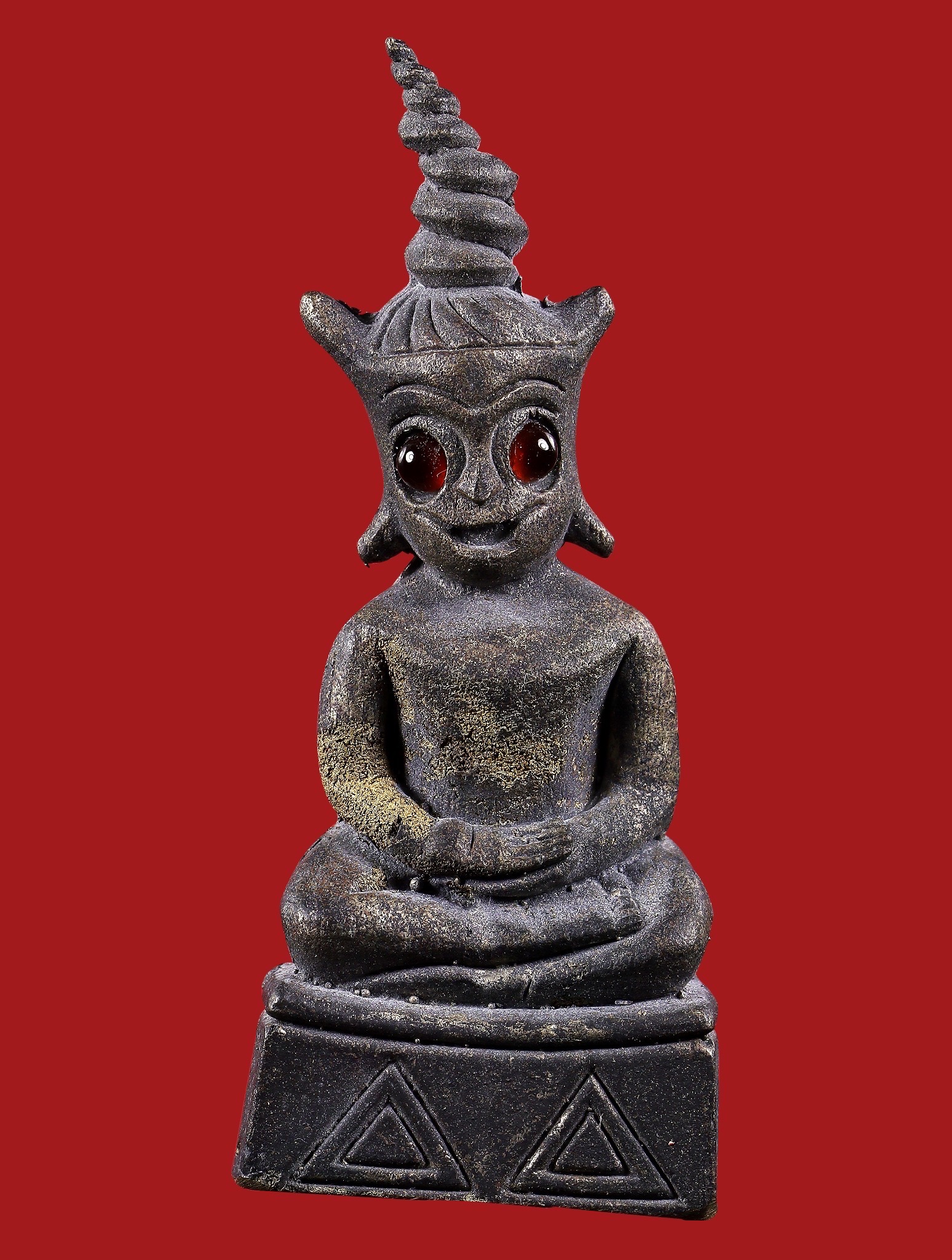 พญางั่งมหามนตราจันทร์เสี้ยว (เนื้อขันลงหินเก่า) Supreme Mantra Crescent Moon Ngang. (bronze alloy material) SKU-04046