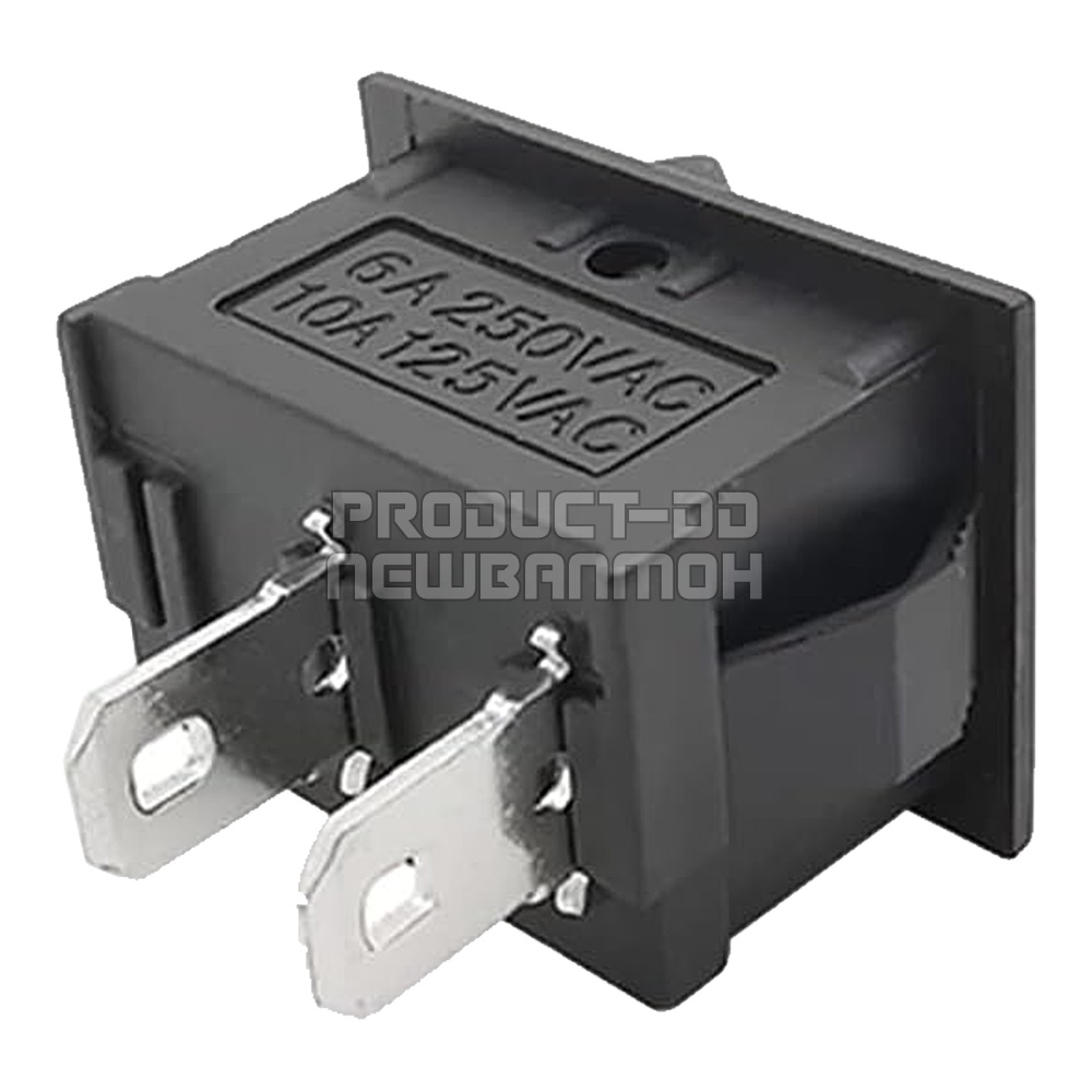 KCD1 สวิตช์กระดก ON-OFF (I-O) 2 ขา สีดำ 6A 250V AC
