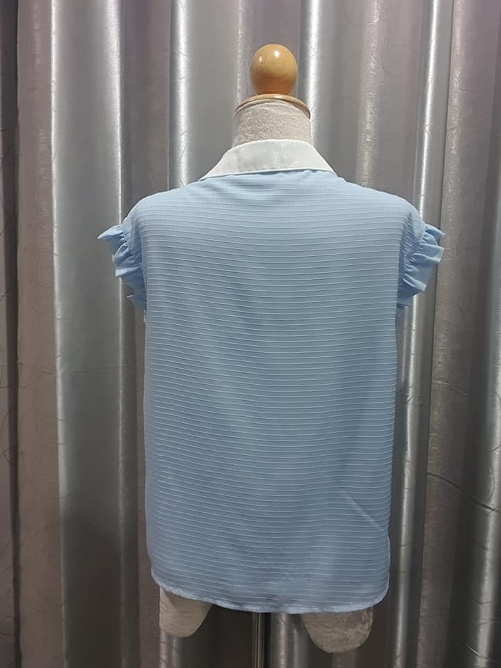 FF01807 เสื้อมือสอง สีฟ้า puella อก36 นิ้ว