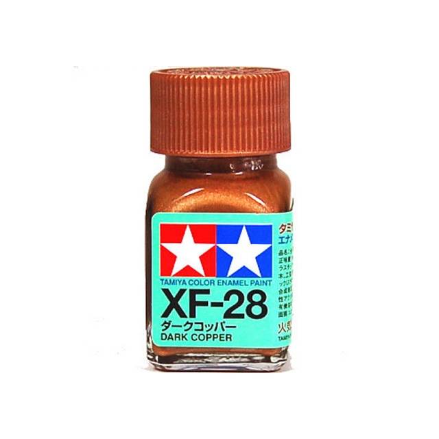 สีทาโมเดล สูตรน้ำมัน สีอีนาเมล สีเพ้นฟิกเกอร์ ทามิย่า Tamiya Enamel XF-28 Dark Copper (10 ml)