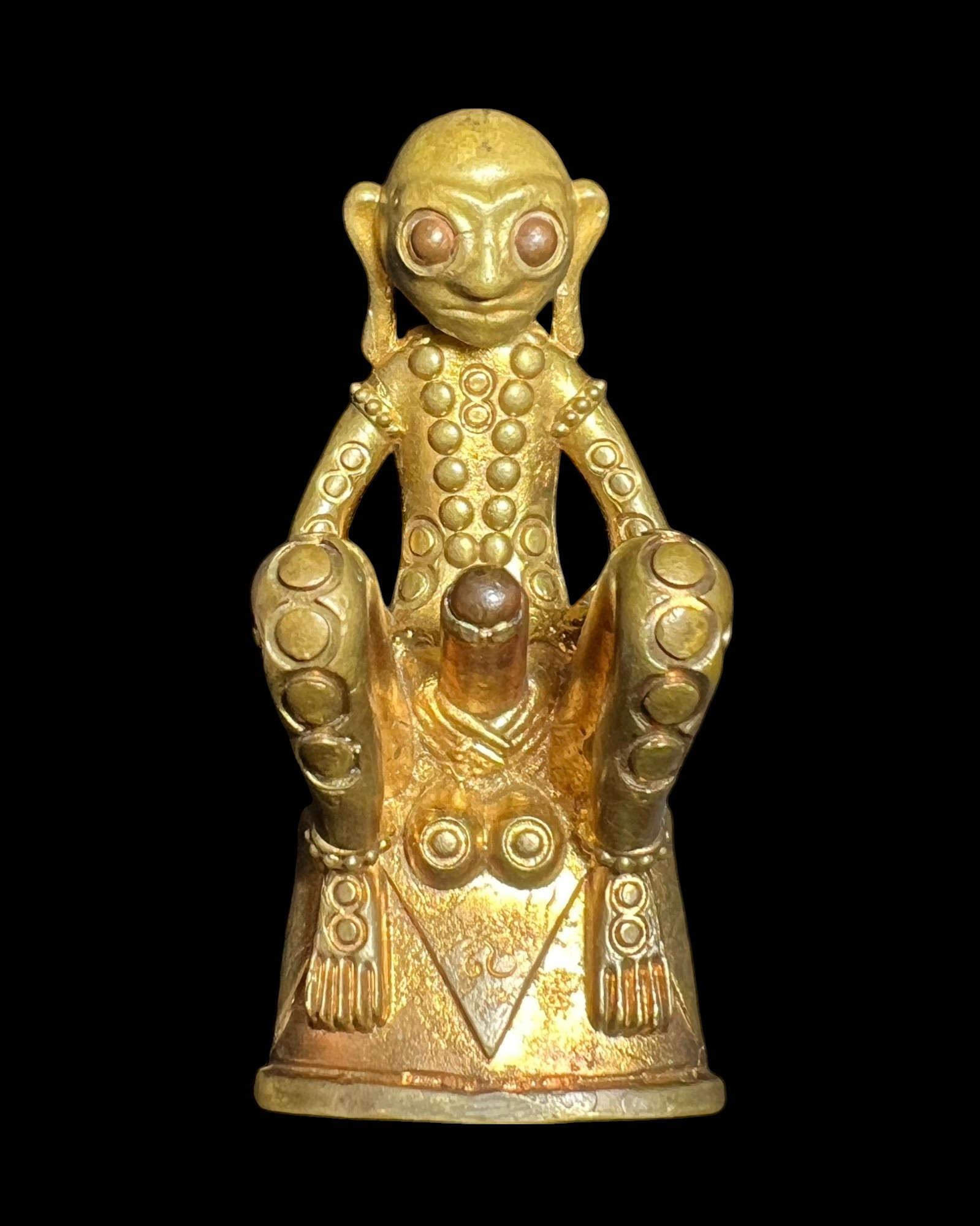ไอ้งั่งเศียรโล้น (ทองทิพย์,ปัดเงา, สูง 3 นิ้ว) Bald Head Ngang (Magic Brass,Brushed, Height 3 Inches). SKU-03420