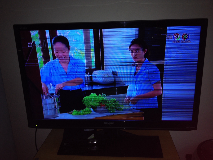 ข้อมูลอาการเสียของทีวี SHAP จอเป็นเส้น
