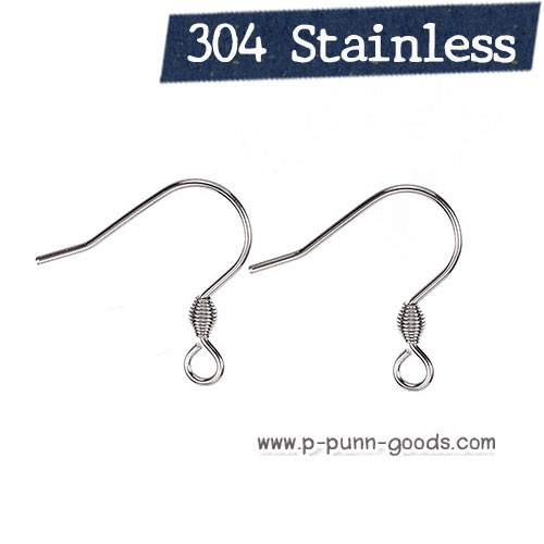 ก้านต่างหูสแตนเลส 17 มม. แบบเกี่ยว (304 Stainless Steel)