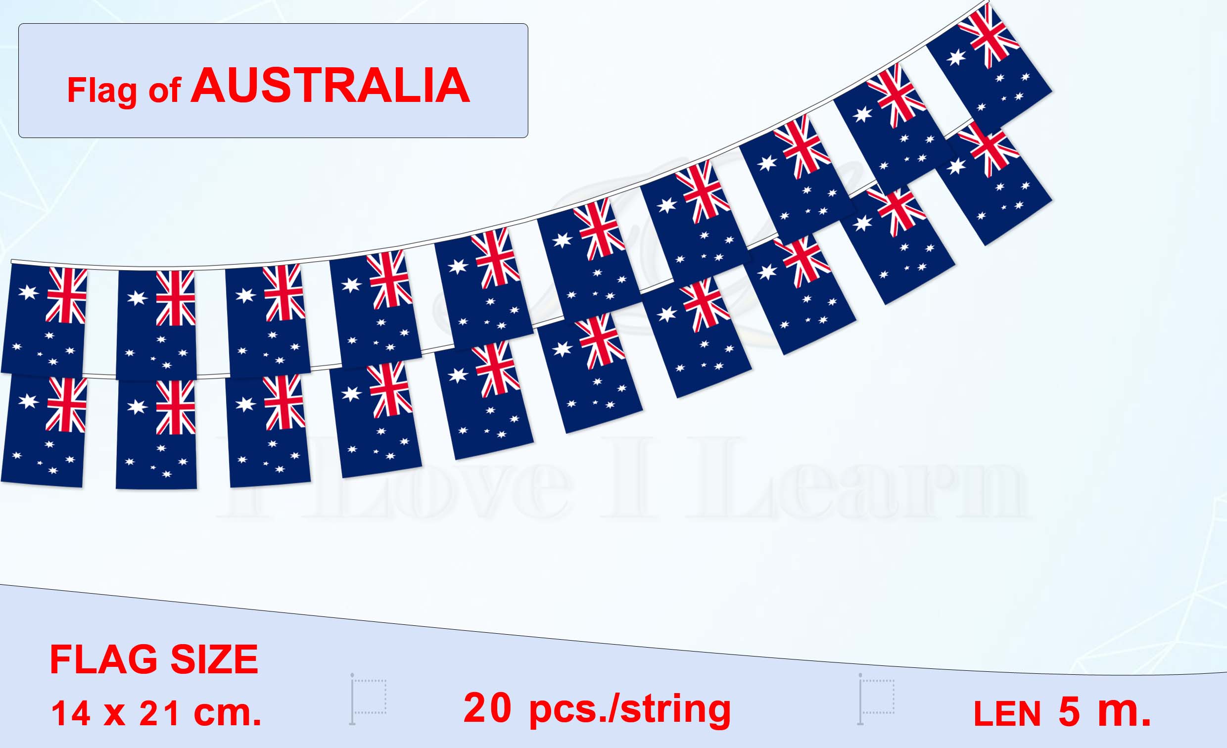 ธงชาติออสเตรเลีย (ธงราวออสเตรเลีย) Australia Flag Small Flag Decoration Australia Small Flag ธงชาติประเทศออสเตรเลีย สำหรับประดับตกแต่งในงาน ตกแต่งสถานที่ ราคาถูก