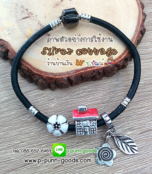 จี้ดอกไม้ 11 มม. สีเงินโบราณ