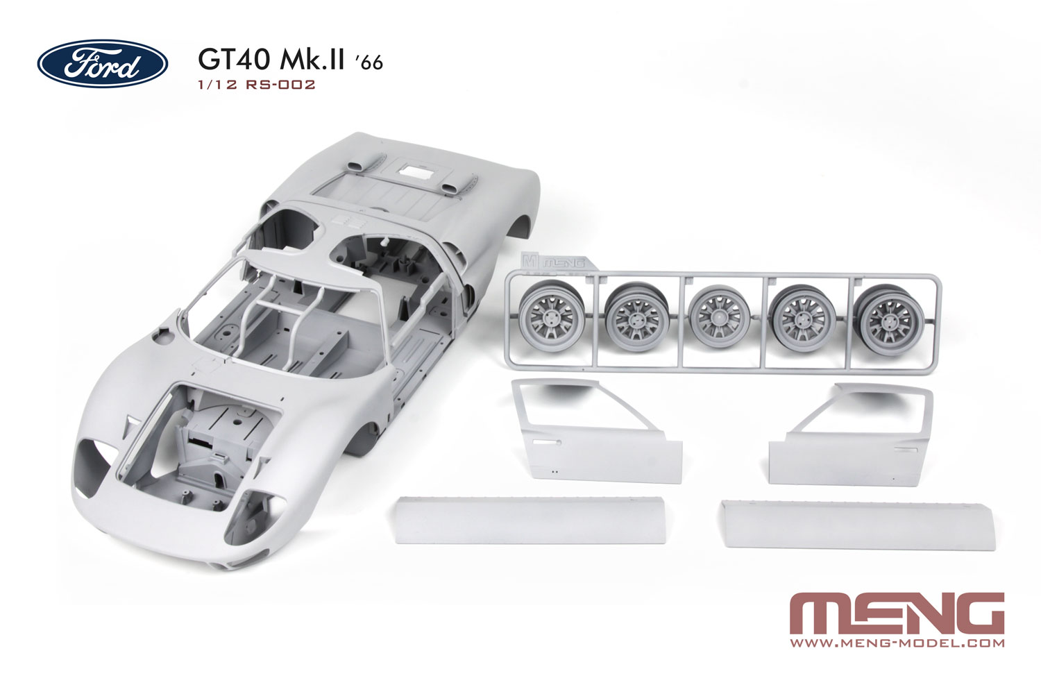 โมเดลรถสปอร์ต MENG RS-002 1/12 Ford GT40 Mk.II ’66 Sport Car Classic