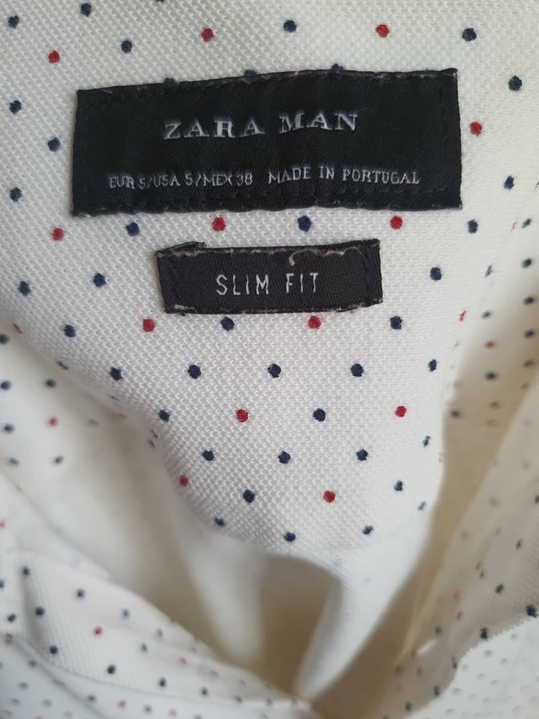 FF05541 เสือผ้าแฟชั่น สีขาวลายจุด แบรนด์ ZARA MAN