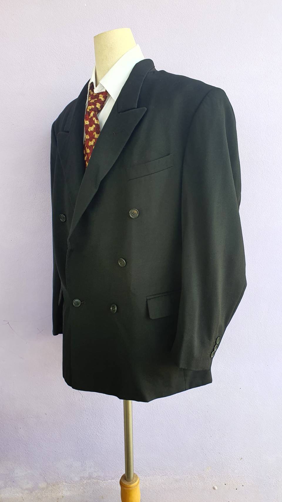 SUIT-A0008 เสื้อสูท ดำ แบรนด์มือสอง PIERRE CARDIN อก 44 นิ้ว