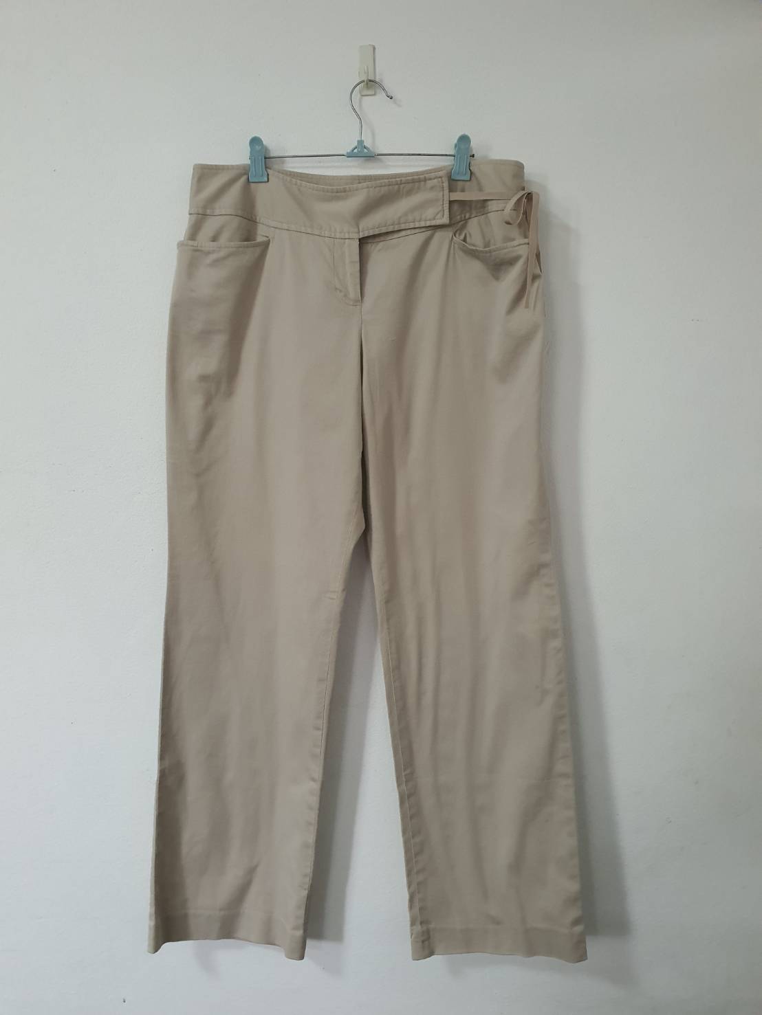 FF06537 กางเกงผ้า มือสอง สีเบจ ANN TAYLOR LOFT เอว 32 นิ้ว