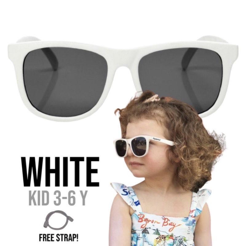 Hipsterkid White Sunglasses Age 3-6 แว่นกันแดดเด็กสีขาว (Logo-H)