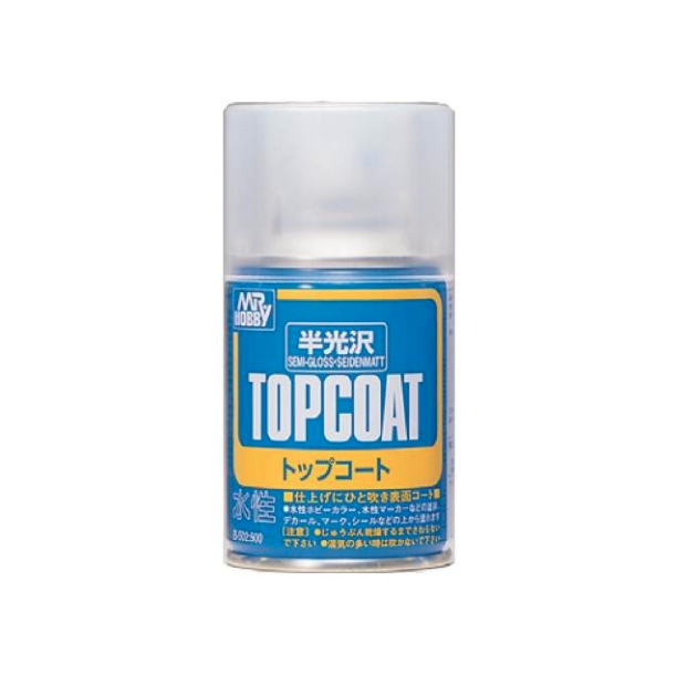 B-502 Mr.Topcoat Semi-Gloss สีเปรย์เคลียร์กึ่งเงากึ่งด้านสำหรับทำโมเดล