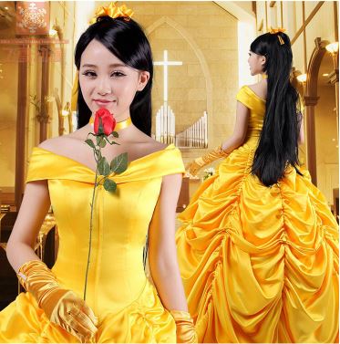 美女与野兽贝儿公主服装 ชุดแต่งกายสำหรับสวมใส่แสดงเรื่อง Beauty & the Beast สำหรับสตรี