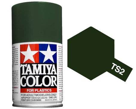 สีพ่นโมเดลรถ สีพ่นโครงรถ สีสเปรย์ทามิย่า Tamiya Spray Color TS-2 Dark Green (100 ml)