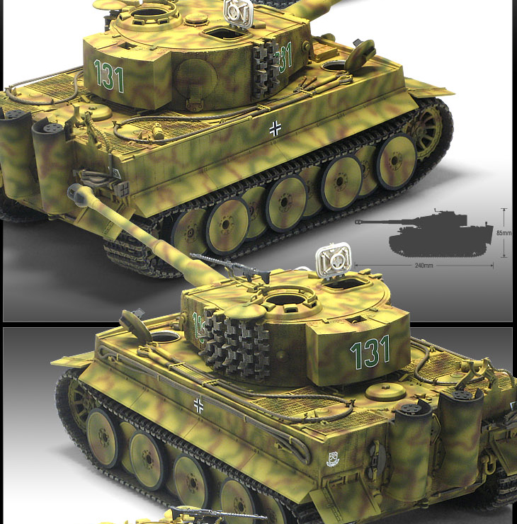 โมเดลรถถัง Academy ขนาด 1/35 AC13287 Tiger-I Mid Ver. Anniv 70 Normandy