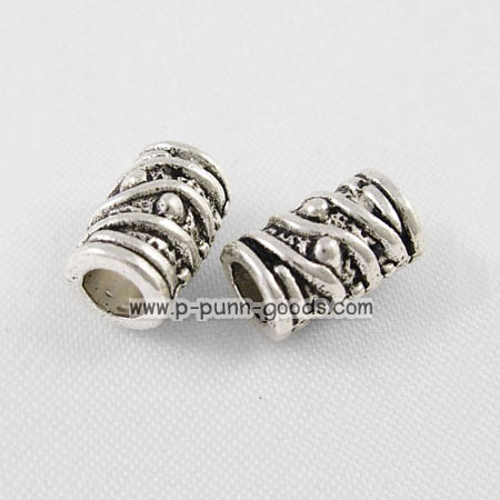 ลูกปัดคั่น ทรงกระบอก 9x5.5 มม. สีเงินโบราณ