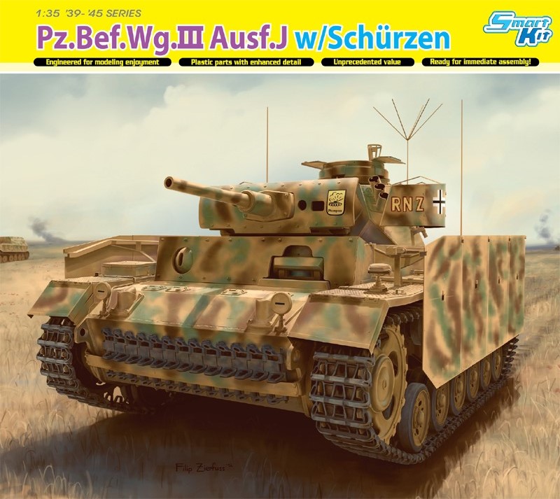 โมเดลรถถัง Dragon Models 1/35 DGM6570 Pz.Bef.Wg.III Ausf.J w/Schuren