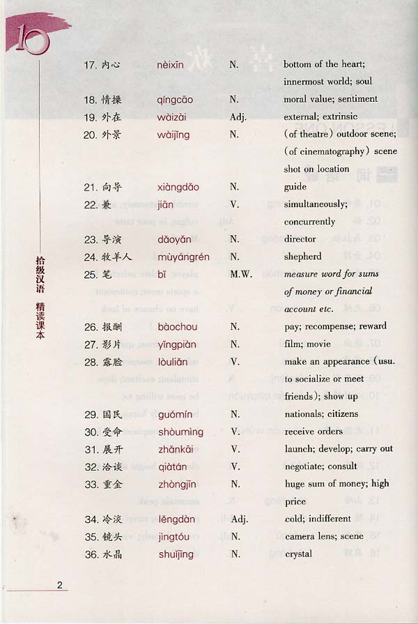 แบบเรียนภาษาจีน Ten Level Chinese (ระดับ 8) การอ่านแบบเข้มข้น +2CD 拾级汉语（第8级）精读课本（含2CD） Ten Level Chinese (Level 8) Intensive Reading Textbook + 2CD