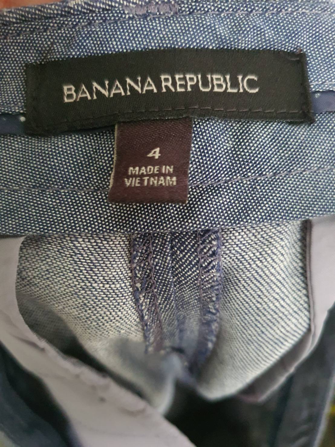 FF06534 กางเกงผ้า มือสอง สียีนส์ ฟ้าอมน้ำเงิน BANANA REPUBLIC เอว 30 นิ้ว