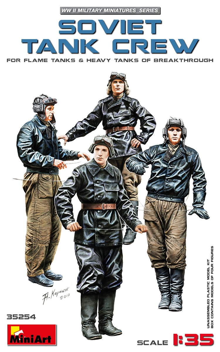 โมเดลฟิกเกอร์ทหาร MiniArt ขนาด 1/35 MI35254 Soviet Tank Crew (for Flame Tanks & Heavy Tanks of Breakthrough)