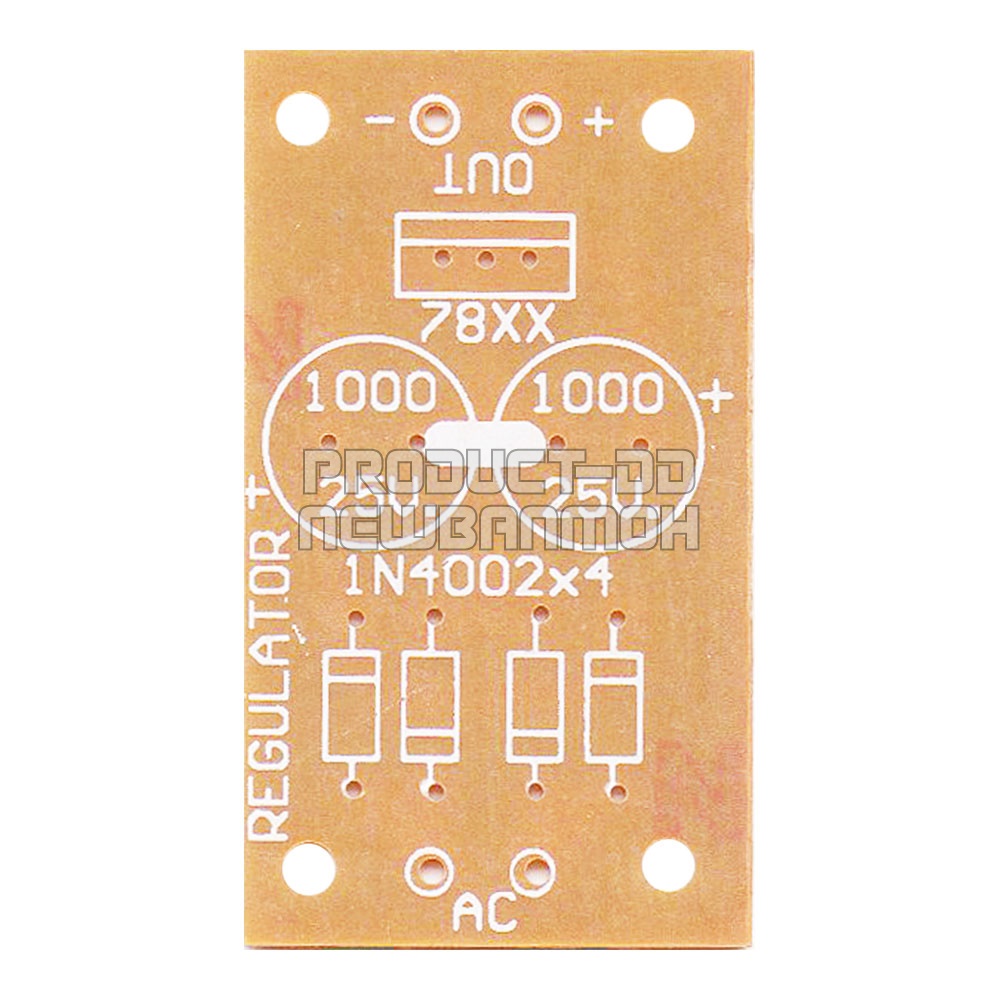 แผ่นปริ้นท์เปล่า DIY วงจรแปลงไฟ DC Regulator IC 7805-7824 ขนาด 3x5 ซม.