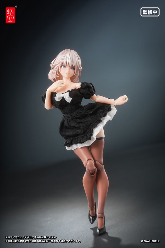 Puff Sleeves One-piece Dress (Black) (DOLL ACCESSORY)(Pre-order)