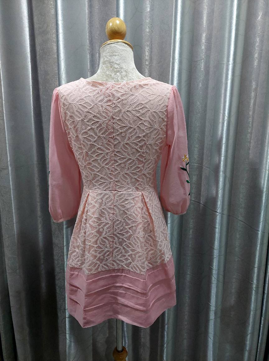 FF05969 เดรสแฟชัน สีชมพู มือสอง FALIFRSHION อก 35 นิ้ว