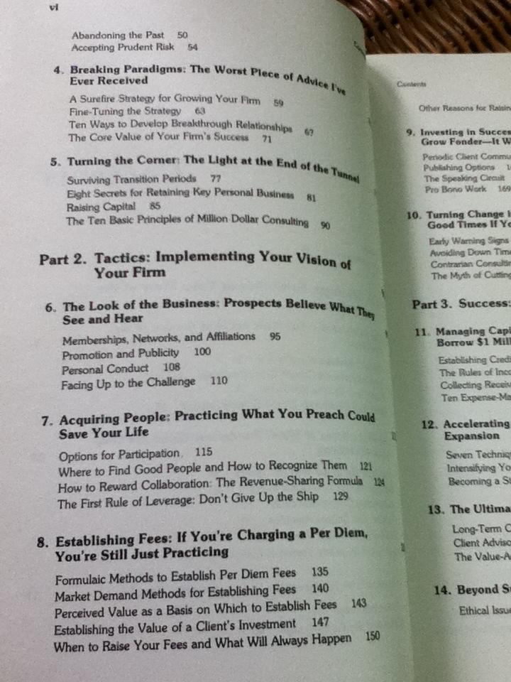 MILLION DOLLAR CONSULTING: The Professional's guide to growing a Practice/ ALAN WEISS