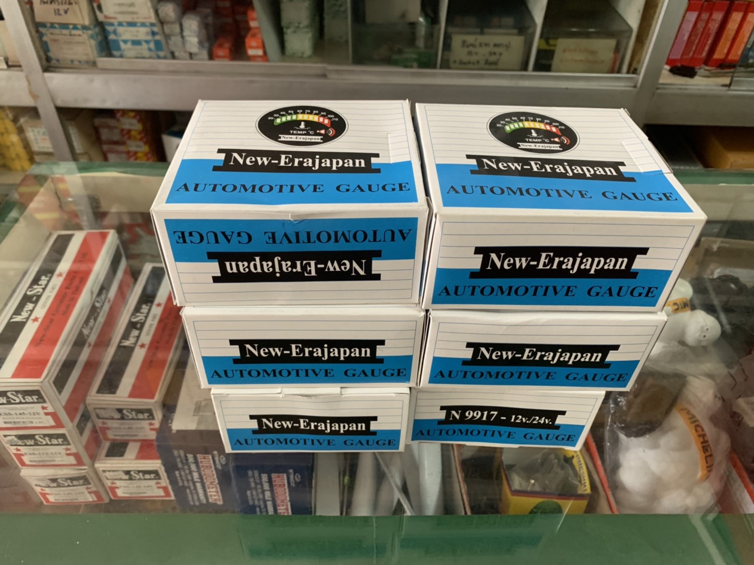 เกจ์วัดความร้อนไฟฟ้าแบบ LED 12-24V มีเสียงเตือน