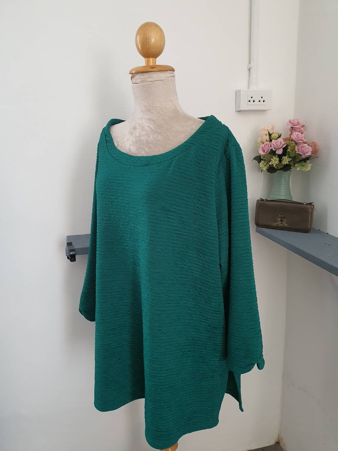 FF05141 เสื้อผ้ามือสอง สีเขียว แบรนด์ NOTATIONS อก 52-56 นิ้ว