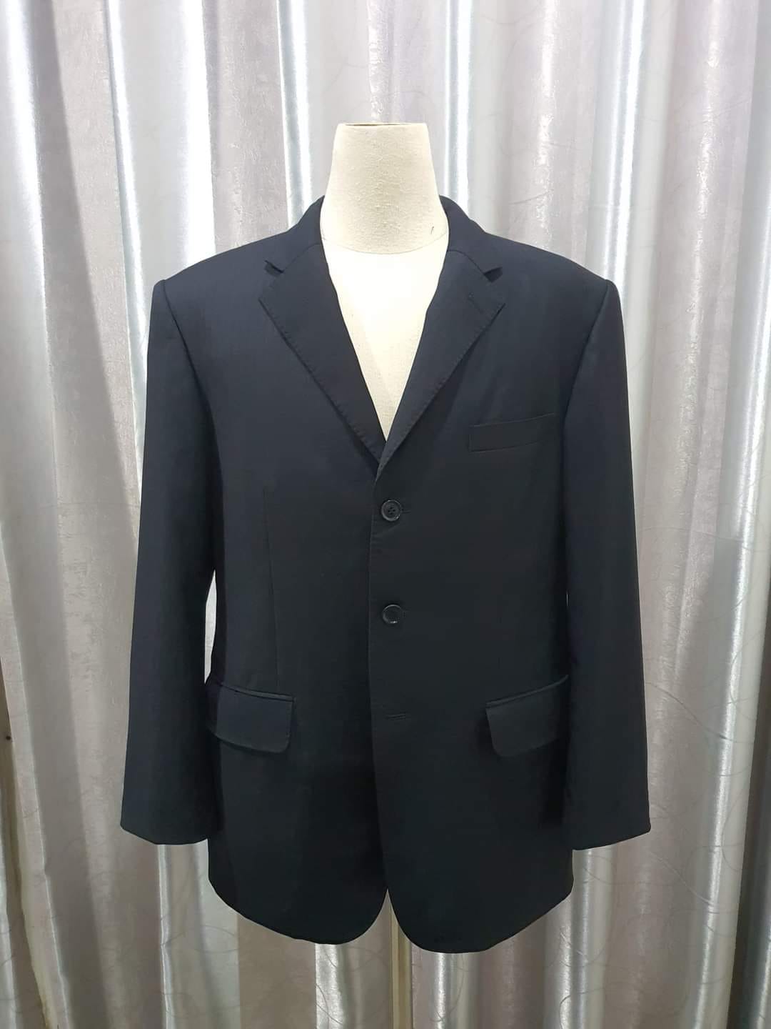 Suit0010 เสื้อสูท นำเข้า มือสอง parkland สีดำ อก 42 นิ้ว