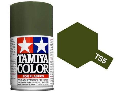 สีพ่นโมเดลรถ สีพ่นโครงรถ สีสเปรย์ทามิย่า Tamiya Spray Color TS-5 Olive Drab (100 ml)