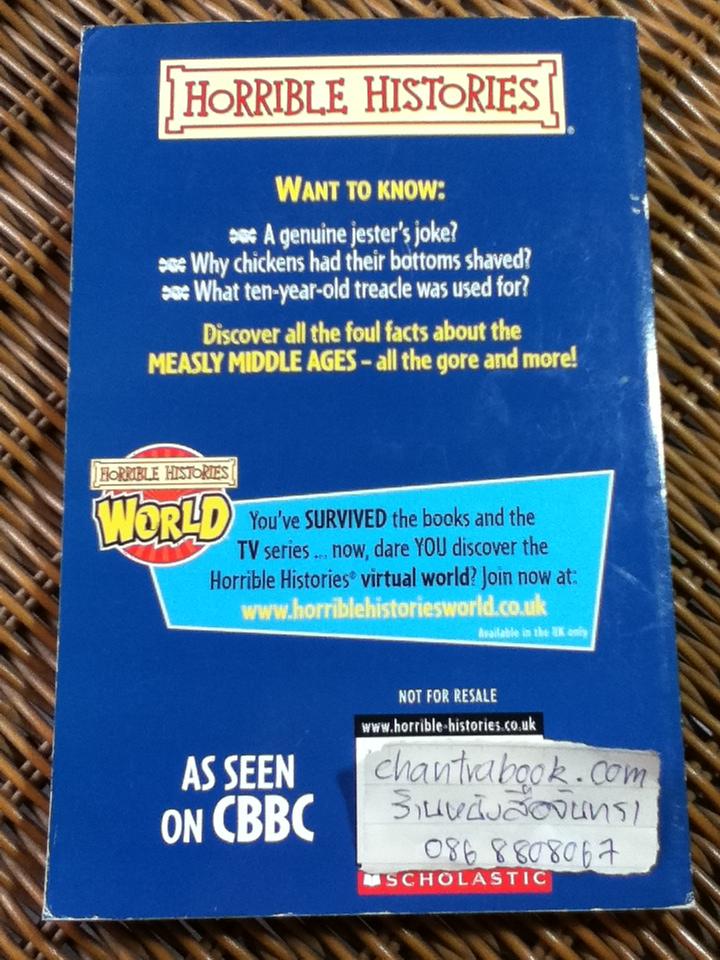 หนังสือชุด HORRIBLE HISTORIES 3 เล่ม Barmy British Empire, Measly Midle Ages และ Villainous Victorians/ Terry Deary