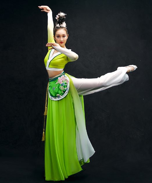 ชุดสตรีแสดงการฟ้อนรำจีน 2019 古典舞演出服飘逸2019 Chinese Classical Dance Costume Elegant 2019