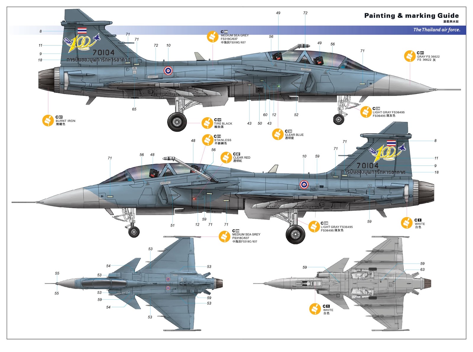 Kitty Hawk KH80118 1/48 Saab JAS-39 B/D Gripen ทำตัวไทยได้