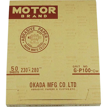 กระดาษทราย (Sandpaper)เบอร์ 100 (G-P 100-CW) : MOTOR (OKADA):50PCS./1BOX