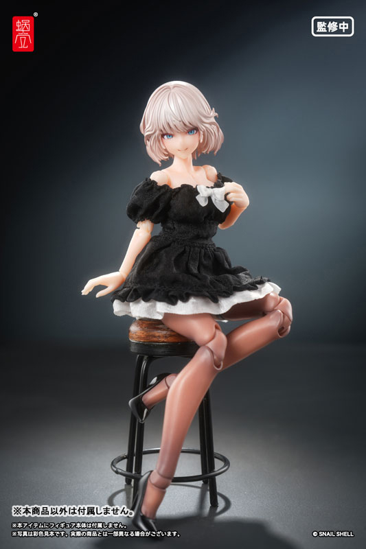 Puff Sleeves One-piece Dress (Black) (DOLL ACCESSORY)(Pre-order)