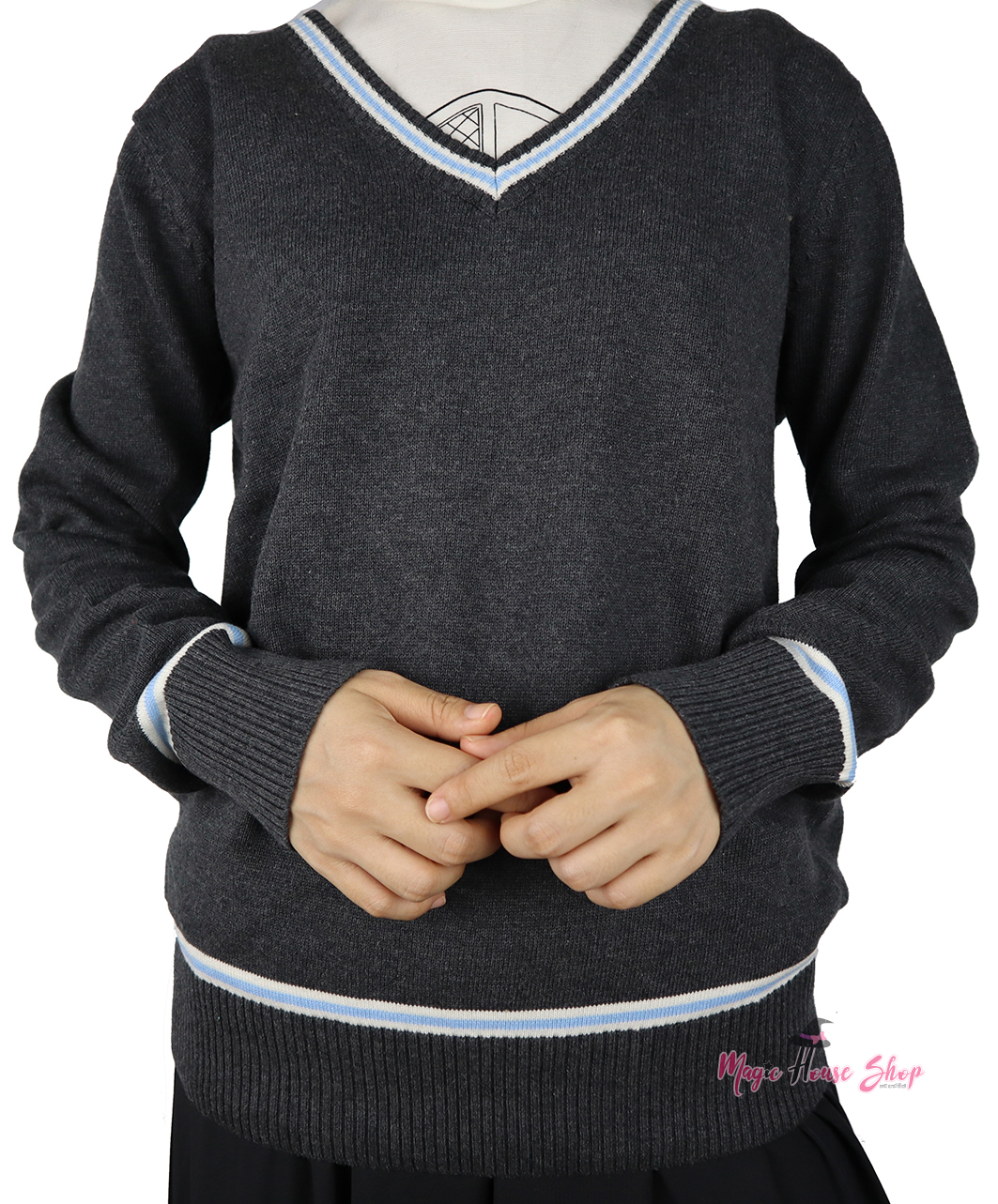 เสื้อสเวตเตอร์ไหมพรมแขนยาว แฮร์รี่พอตเตอร์ กริฟฟินดอร์ สลิธีริน เรเวนคลอ ฮัฟเฟิลพัฟ
