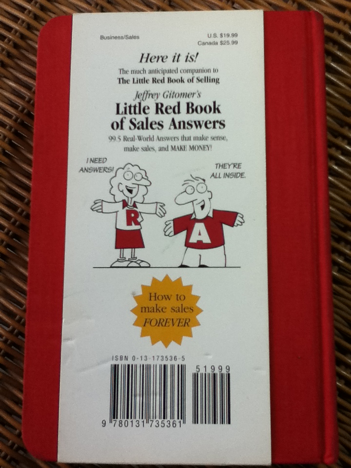 LITTLE RED BOOK of SALES ANSWERS/ Jeffrey Gitomer