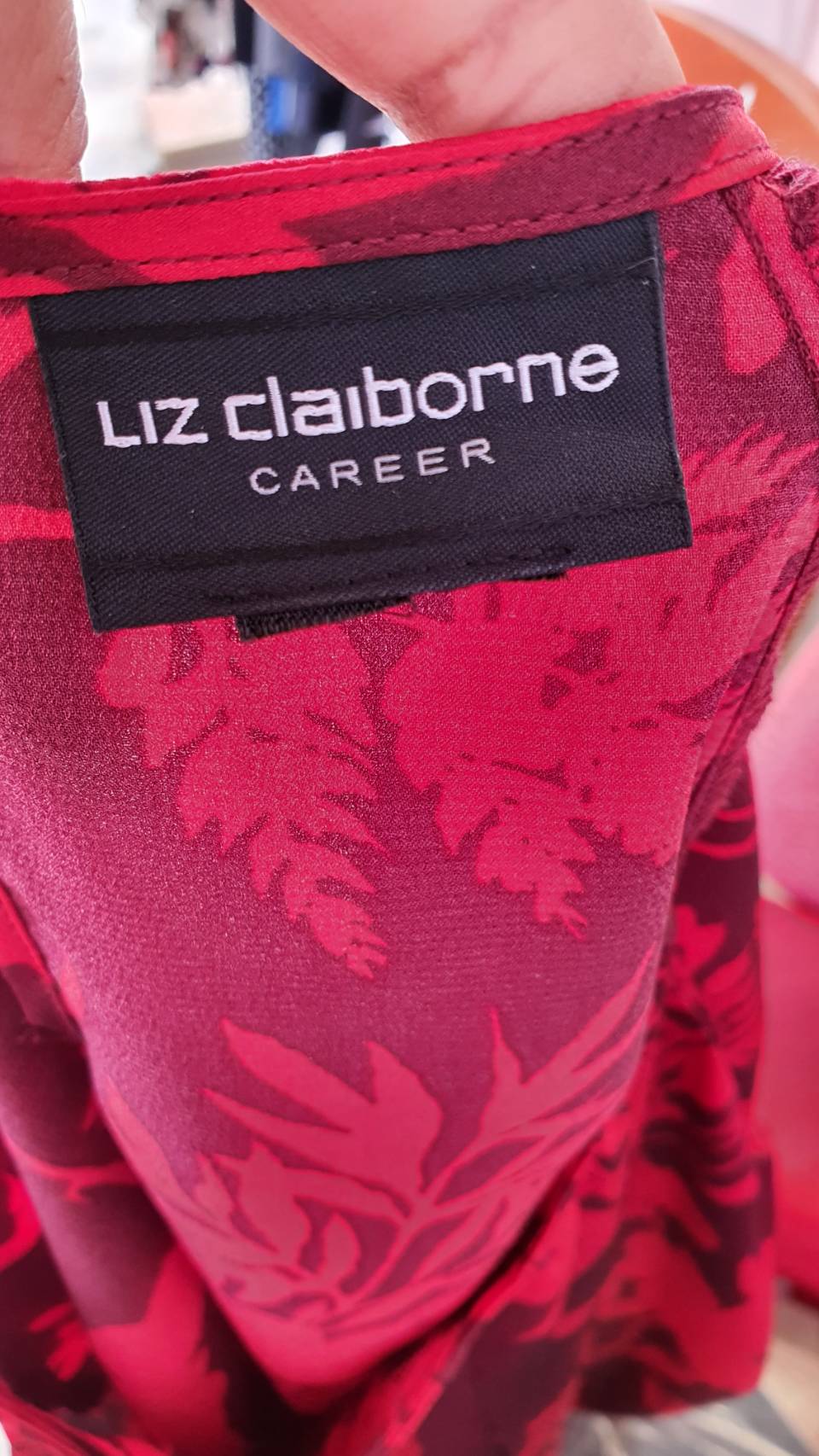 FF03320 เสื้อแฟชั่น สีแดง มือสอง แบรนด์ Liz claiborne อก free-48 นิ้ว