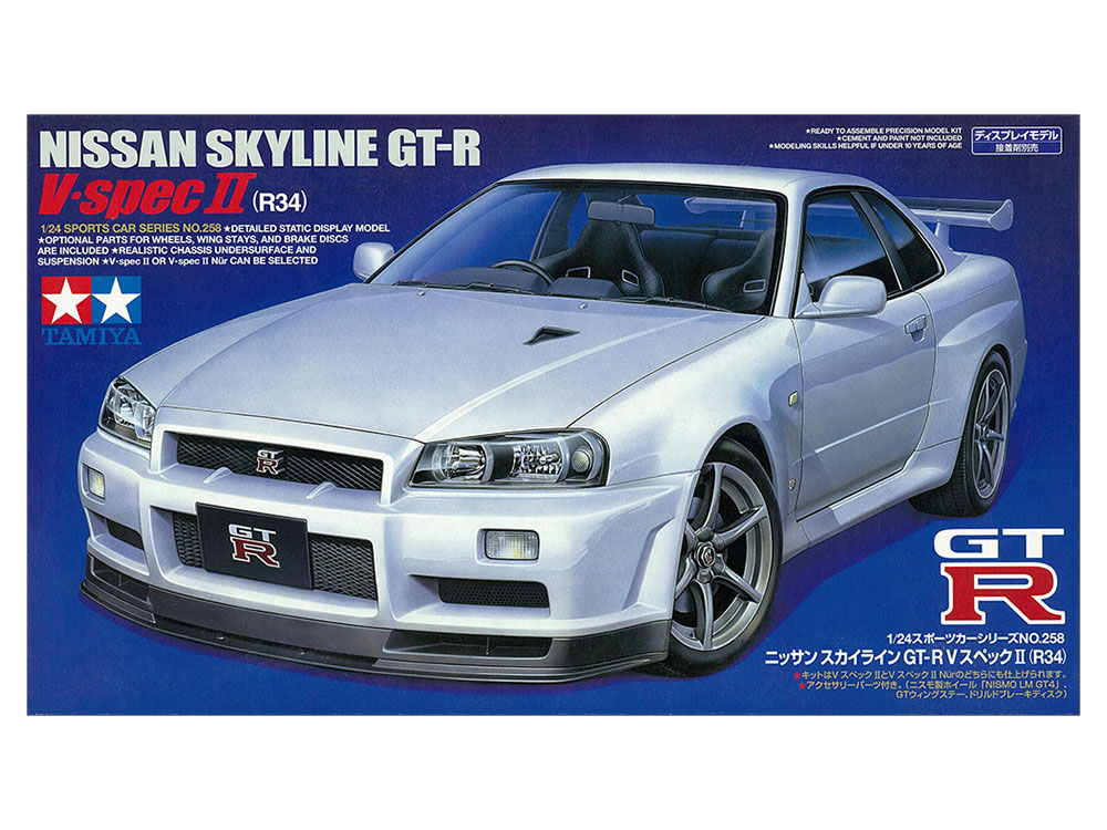 โมเดลรถจำลองทามิย่า ขนาด 1/24 TA24258 Nissan Skyline GT-R V-Spec II R34
